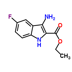 Ethyl 3-amino-5-fluoro-1H-indole-2-carboxylate结构式