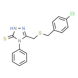 5-([(4-CHLOROBENZYL)SULFANYL]METHYL)-4-PHENYL-4H-1,2,4-TRIAZOL-3-YLHYDROSULFIDE结构式