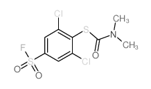 3,5-dichloro-4-(dimethylcarbamoylsulfanyl)benzenesulfonyl fluoride structure