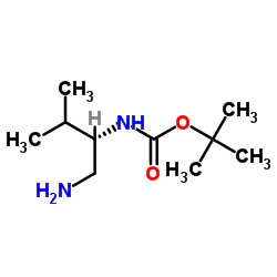 Carbamic acid, [(1S)-1-(aminomethyl)-2-methylpropyl]-, 1,1-dimethylethyl ester Structure