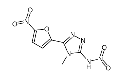 N-[4-methyl-5-(5-nitrofuran-2-yl)-1,2,4-triazol-3-yl]nitramide结构式