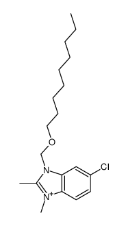 5-chloro-1,2-dimethyl-3-(nonoxymethyl)benzimidazol-1-ium结构式