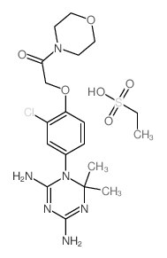 2-[2-chloro-4-(4,6-diamino-2,2-dimethyl-1,3,5-triazin-1-yl)phenoxy]-1-morpholin-4-yl-ethanone; ethanesulfonic acid Structure