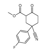 methyl 5-cyano-5-(4-fluorophenyl)-2-oxocyclohexanecarboxylate结构式