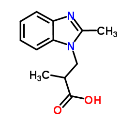 2-METHYL-3-(2-METHYL-BENZOIMIDAZOL-1-YL)-PROPIONIC ACID结构式