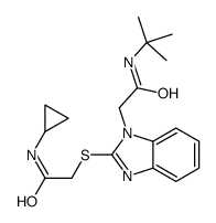 1H-Benzimidazole-1-acetamide,2-[[2-(cyclopropylamino)-2-oxoethyl]thio]-N-(1,1-dimethylethyl)-(9CI) structure