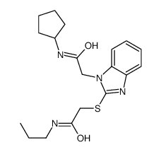 1H-Benzimidazole-1-acetamide,N-cyclopentyl-2-[[2-oxo-2-(propylamino)ethyl]thio]-(9CI) structure