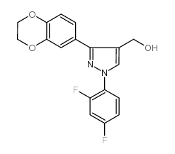 (1-(2,4-difluorophenyl)-3-(2,3-dihydrobenzo[b][1,4]dioxin-7-yl)-1h-pyrazol-4-yl)methanol结构式