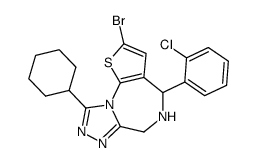 2-bromo-4-(2-chloro-phenyl)-9-cyclohexyl-5,6-dihydro-4H-thieno[3,2-f][1,2,4]triazolo[4,3-a][1,4]diazepine Structure