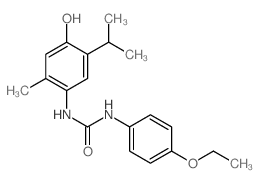 3-(4-ethoxyphenyl)-1-(4-hydroxy-2-methyl-5-propan-2-yl-phenyl)urea structure