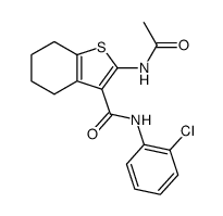 2-acetylamino-4,5,6,7-tetrahydro-benzo[b]thiophene-3-carboxylic acid 2-chloro-anilide结构式