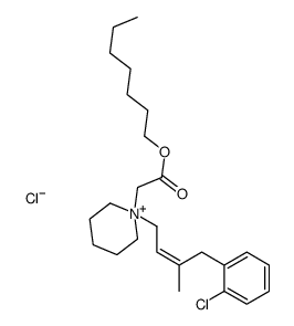 heptyl 2-[1-[(E)-4-(2-chlorophenyl)-3-methylbut-2-enyl]piperidin-1-ium-1-yl]acetate,chloride结构式