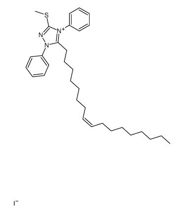 5-((Z)-heptadec-8-en-1-yl)-3-methylthio-1,4-diphenyl-1,2,4-triazolium iodide Structure