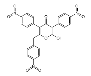 2-Hydroxy-3,5-di(4-nitrophenyl)-6-(4-nitrobenzyl)-γ-pyron结构式