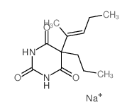 sodium 4,6-dioxo-5-[(E)-pent-2-en-2-yl]-5-propyl-1H-pyrimidin-2-olate structure