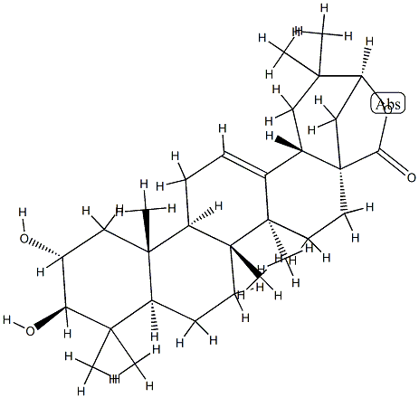 2α,3β,21β-Trihydroxyolean-12-en-28-oic acid γ-lactone结构式