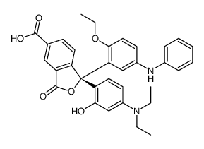 1-[4-(Diethylamino)-2-hydroxyphenyl]-1-[2-ethoxy-5-(phenylamino)phenyl]-1,3-dihydro-3-oxo-5-isobenzofurancarboxylic acid结构式