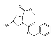 1-苄基2-甲基(2S,4R)-4-氨基吡咯烷-1,2-二羧酸酯结构式