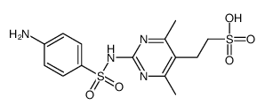 2-[2-[(4-aminophenyl)sulfonylamino]-4,6-dimethylpyrimidin-5-yl]ethanesulfonic acid Structure