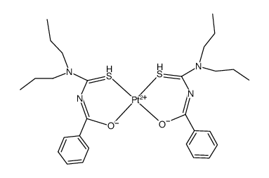 bis(N'-benzoyl-N,N-dipropylthioureido)platinum(II)结构式