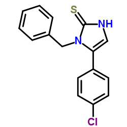 1-BENZYL-5-(4-CHLOROPHENYL)-1H-IMIDAZOLE-2-THIOL结构式