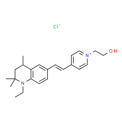 4-[2-(1-ethyl-1,2,3,4-tetrahydro-2,2,4-trimethyl-6-quinolyl)vinyl]-1-(2-hydroxyethyl)pyridinium chloride structure