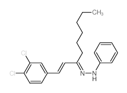 1-Nonen-3-one,1-(3,4-dichlorophenyl)-, phenylhydrazone, (?,E)- (9CI) structure
