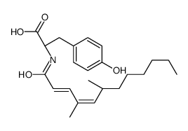 (2R)-2-[[(6R)-4,6-dimethyldodeca-2,4-dienoyl]amino]-3-(4-hydroxyphenyl)propanoic acid结构式