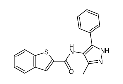 benzo[b]thiophene-2-carboxylic acid (3-methyl-5-phenyl-1H-pyrazol-4-yl)-amide Structure