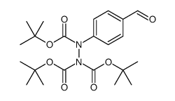 1,1,2-Hydrazinetricarboxylic acid, 2-(4-formylphenyl)-, 1,1,2-tris(1,1-dimethylethyl) ester结构式