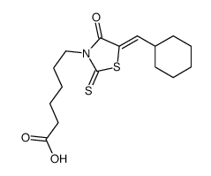 6-[5-(cyclohexylmethylidene)-4-oxo-2-sulfanylidene-1,3-thiazolidin-3-yl]hexanoic acid Structure