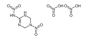 nitric acid,N-(3-nitro-2,4-dihydro-1H-1,3,5-triazin-6-yl)nitramide结构式