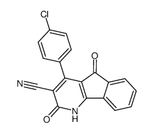 4-(p-chlorophenyl)-3-cyano-5-oxoindeno[1,2-b]pyridine-2(1H)-one结构式