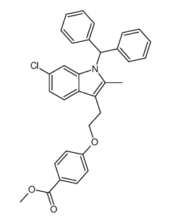 methyl 4-[2-[6-chloro-1-(diphenylmethyl)-2-methyl-1H-indol-3-yl]ethoxy]benzoate结构式