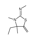 2-methylamino-3-methyl-4-methyl-4-ethyl-5-methylene-1,3-thiazolidine Structure
