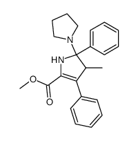 methyl 4-methyl-3,5-diphenyl-5-(pyrrolidin-1-yl)-4,5-dihydro-1H-pyrrole-2-carboxylate结构式