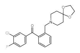 3-氯-2'-[8-(1,4-二恶-8-氮杂螺-[4.5]癸基)甲基]-4-氟苯甲酮结构式