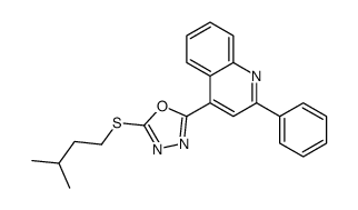 2-(3-methylbutylsulfanyl)-5-(2-phenylquinolin-4-yl)-1,3,4-oxadiazole结构式