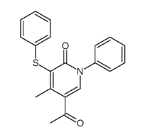 5-acetyl-4-methyl-1-phenyl-3-phenylsulfanylpyridin-2-one结构式