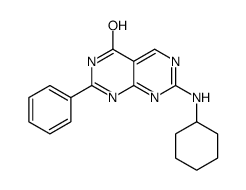 2-(cyclohexylamino)-7-phenyl-8H-pyrimido[4,5-d]pyrimidin-5-one结构式