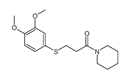 3-(3,4-dimethoxyphenyl)sulfanyl-1-piperidin-1-ylpropan-1-one Structure