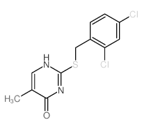 2-[(2,4-dichlorophenyl)methylsulfanyl]-5-methyl-3H-pyrimidin-4-one结构式