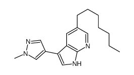 5-heptyl-3-(1-methylpyrazol-4-yl)-1H-pyrrolo[2,3-b]pyridine结构式