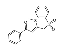 3-methylthio-1-phenyl-4-phenylsulfonyl-2-buten-1-one结构式