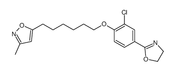 5-[6-[2-chloro-4-(4,5-dihydro-1,3-oxazol-2-yl)phenoxy]hexyl]-3-methyl-1,2-oxazole Structure