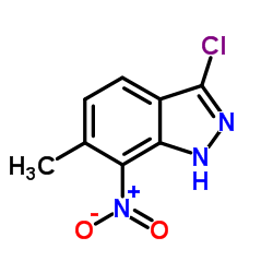 3-Chloro-6-methyl-7-nitro-1H-indazole结构式