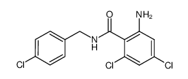2-amino-4,6-dichloro-N-(4-chlorobenzyl)benzamide结构式