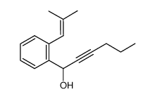 1-(2-(2-methylprop-1-enyl)phenyl)hex-2-yn-1-ol结构式