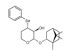 (2S,3S,4S)-4-(phenylselanyl)-2-(((1S,2R,4S)-1,7,7-trimethylbicyclo[2.2.1]heptan-2-yl)oxy)tetrahydro-2H-pyran-3-ol Structure