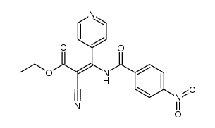 (E)-ethyl 2-cyano-3-(4-pyridyl)-3-(4-nitrobenzoylamino)acrylate结构式